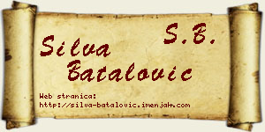 Silva Batalović vizit kartica